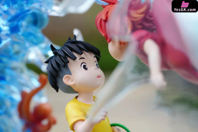 Ponyo on the Cliff by the Sea Hayao Miyazaki Series CP002 Ponyo & Sosuke Resin Statue - OPM Studio [In-Stock] Miyazaki
