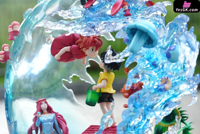Ponyo on the Cliff by the Sea Hayao Miyazaki Series CP002 Ponyo & Sosuke Resin Statue - OPM Studio [In-Stock] Miyazaki