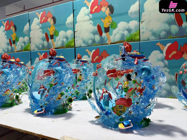 Ponyo on the Cliff by the Sea Hayao Miyazaki Series CP002 Ponyo & Sosuke Resin Statue - OPM Studio [In-Stock] Miyazaki