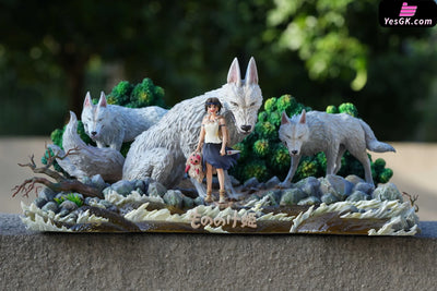 Princess Mononoke Desktop Small Scene Series #7 San GK Statue - OPM Studio [In-Stock] Miyazaki Anime
