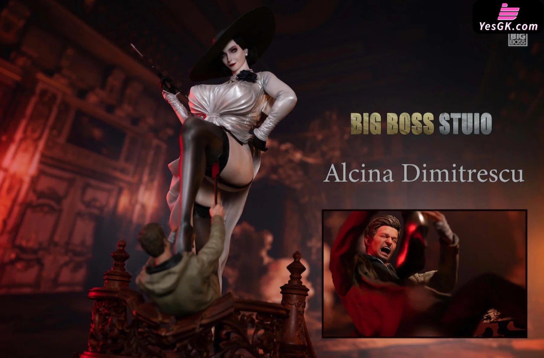 Resident Evil Alcina Dimitrescu And Ethan Resin Statue - Big Boss Stud –  YesGK