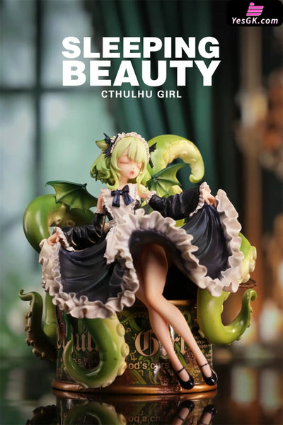 Sleeping Beauty Cthulhu Girl: Abyss Bloom & Phantom Blue & Crimson Tide Statue - WeArtDoing Studio