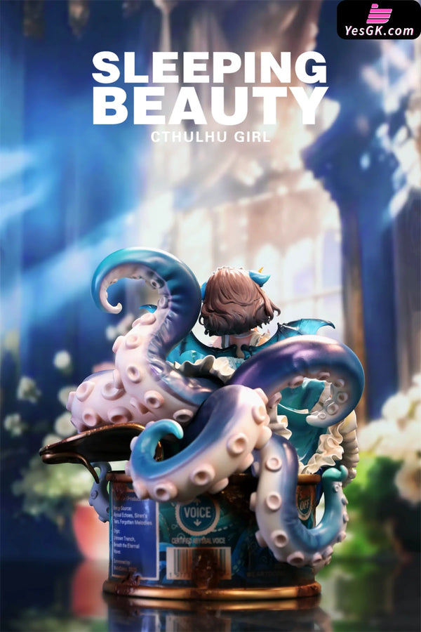 Sleeping Beauty Cthulhu Girl: Abyss Bloom & Phantom Blue & Crimson Tide Statue - WeArtDoing Studio