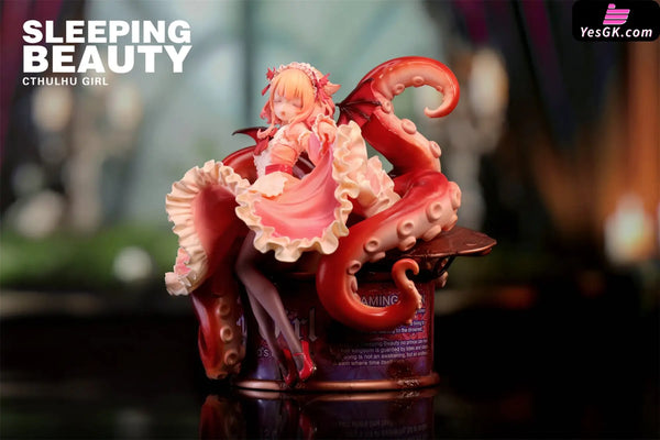 Sleeping Beauty Cthulhu Girl: Abyss Bloom & Phantom Blue & Crimson Tide Statue - WeArtDoing Studio