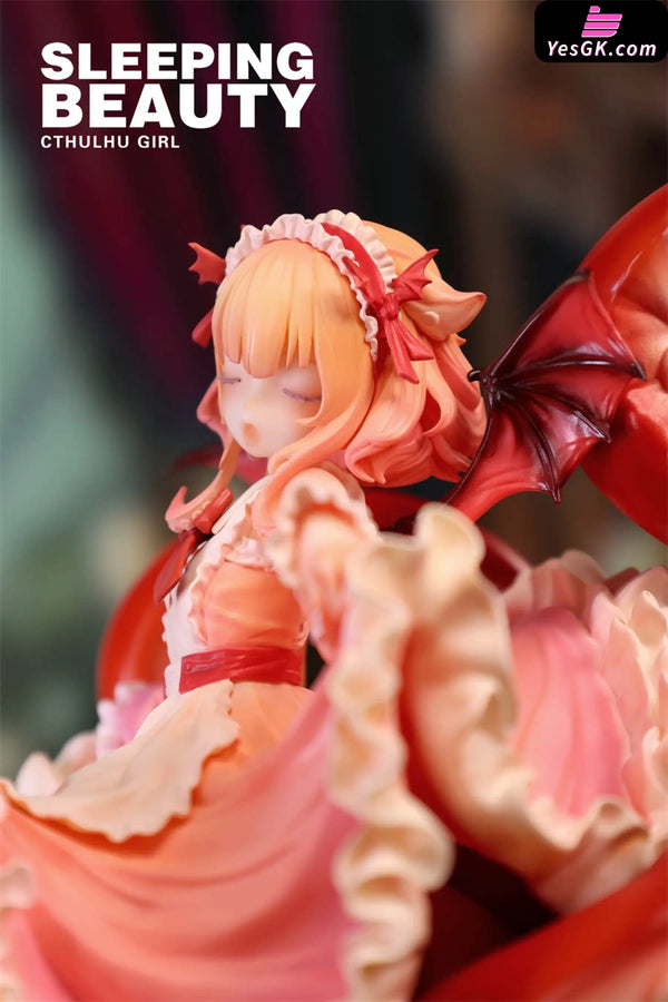 Sleeping Beauty Cthulhu Girl: Abyss Bloom & Phantom Blue & Crimson Tide Statue - WeArtDoing Studio