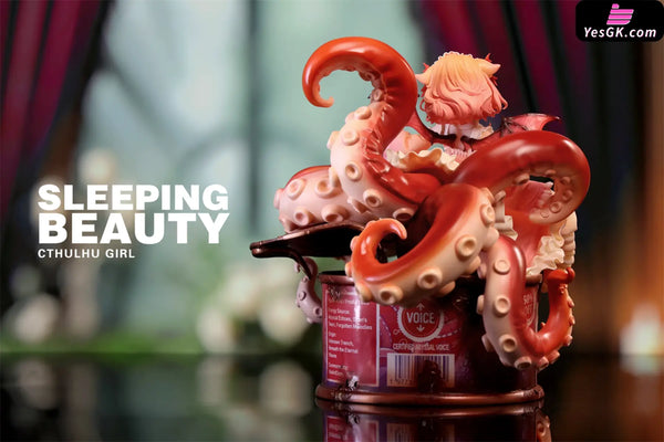 Sleeping Beauty Cthulhu Girl: Abyss Bloom & Phantom Blue & Crimson Tide Statue - WeArtDoing Studio