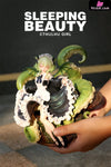 Sleeping Beauty Cthulhu Girl: Abyss Bloom & Phantom Blue & Crimson Tide Statue - WeArtDoing Studio