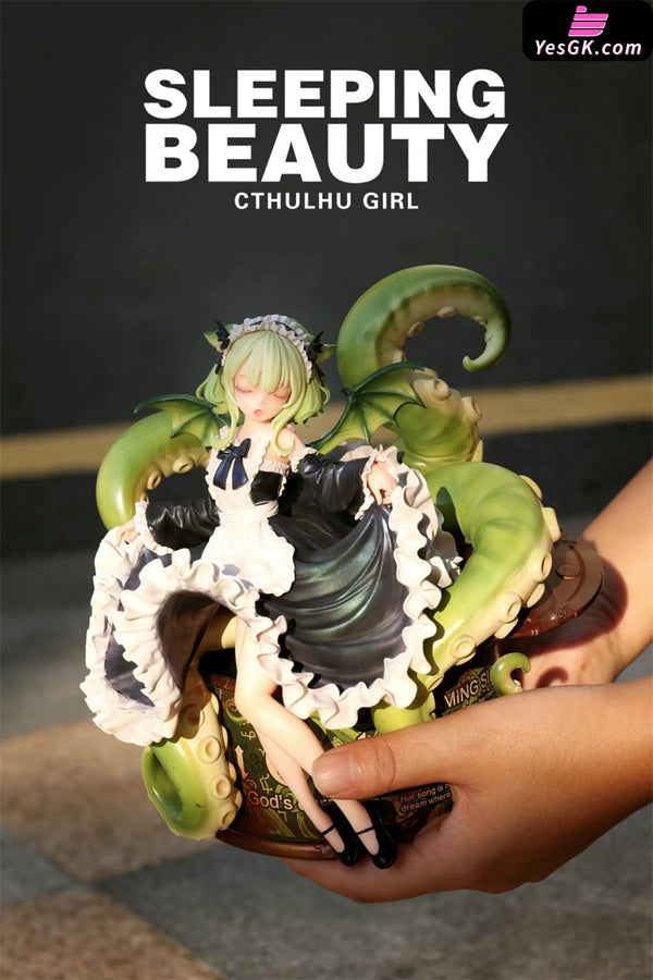Sleeping Beauty Cthulhu Girl: Abyss Bloom & Phantom Blue & Crimson Tide Statue - WeArtDoing Studio