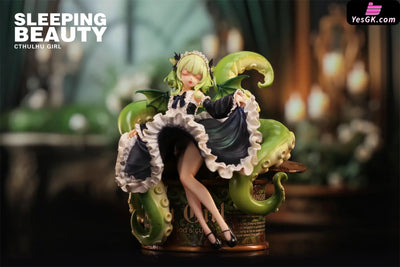 Sleeping Beauty Cthulhu Girl: Abyss Bloom & Phantom Blue & Crimson Tide Statue - WeArtDoing Studio