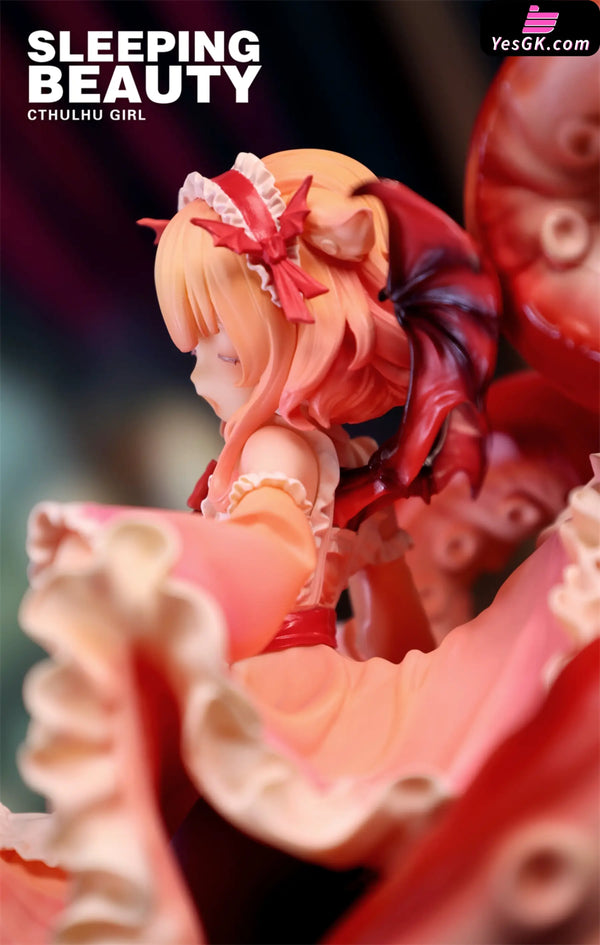 Sleeping Beauty Cthulhu Girl: Abyss Bloom & Phantom Blue & Crimson Tide Statue - WeArtDoing Studio