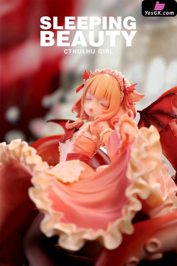 Sleeping Beauty Cthulhu Girl: Abyss Bloom & Phantom Blue & Crimson Tide Statue - WeArtDoing Studio