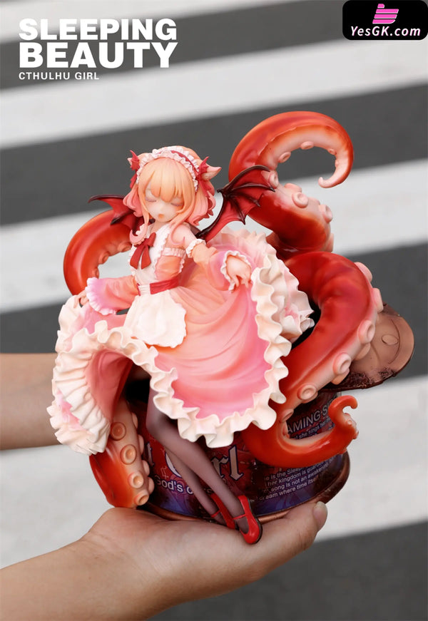 Sleeping Beauty Cthulhu Girl: Abyss Bloom & Phantom Blue & Crimson Tide Statue - WeArtDoing Studio