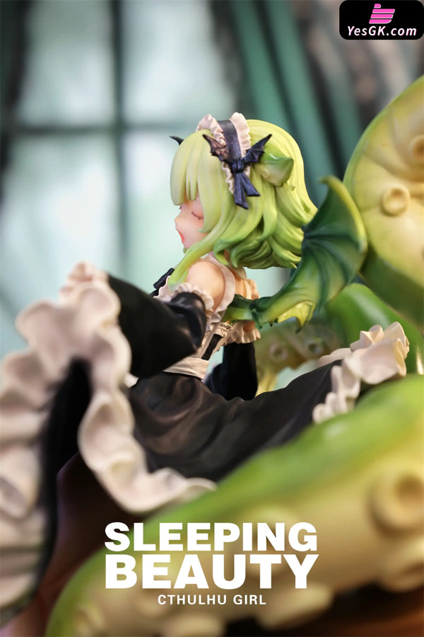 Sleeping Beauty Cthulhu Girl: Abyss Bloom & Phantom Blue & Crimson Tide Statue - WeArtDoing Studio