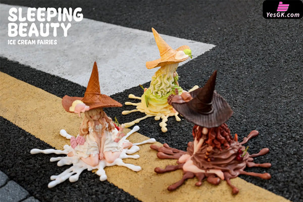 Sleeping Beauty Ice Cream Fairies: Vanilla & Matcha & Chocolate Statue - WeArtDoing Studio