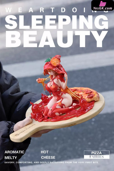 Sleeping Beauty Pizza Fairies: Cheese Supreme & Classic Tomato Statue - WeArtDoing Studio
