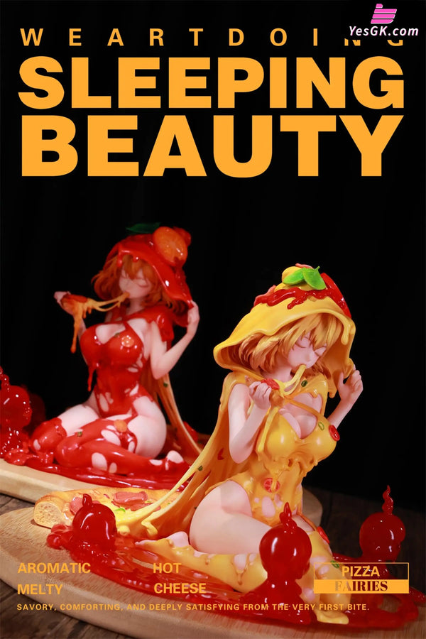 Sleeping Beauty Pizza Fairies: Cheese Supreme & Classic Tomato Statue - WeArtDoing Studio