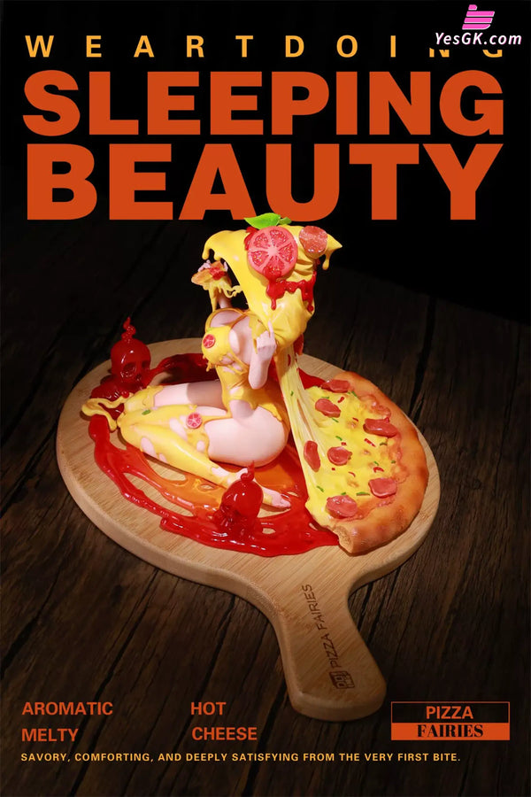 Sleeping Beauty Pizza Fairies: Cheese Supreme & Classic Tomato Statue - WeArtDoing Studio