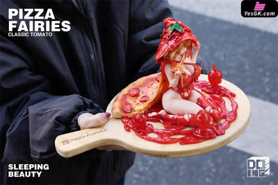 Sleeping Beauty Pizza Fairies: Cheese Supreme & Classic Tomato Statue - WeArtDoing Studio