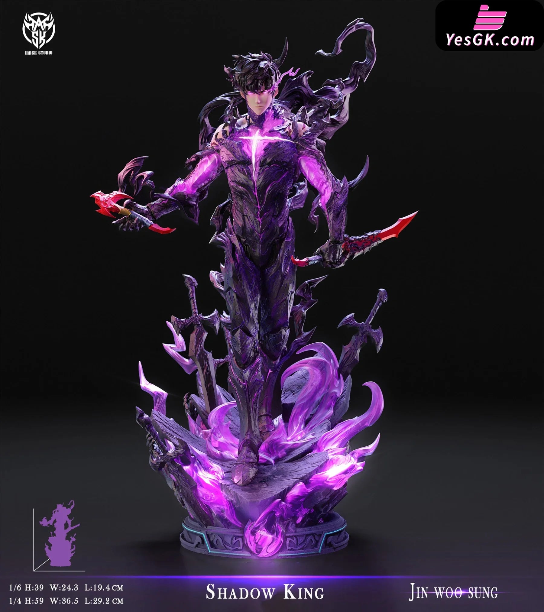 Solo Leveing Shadow King Sung Jin Woo Resin Statue - Mask Studio [Pre-Order] Deposit / 1/4 Scale