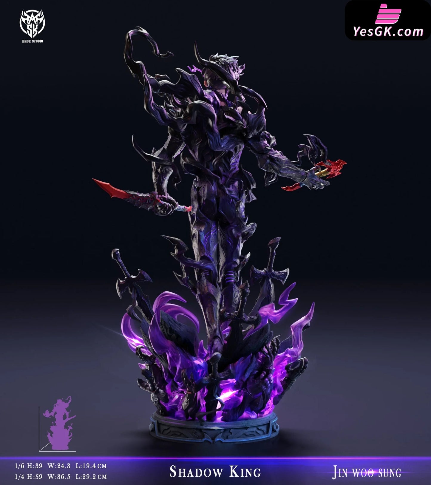 Solo Leveing Shadow King Sung Jin Woo Resin Statue - Mask Studio [Pre-Order] Others