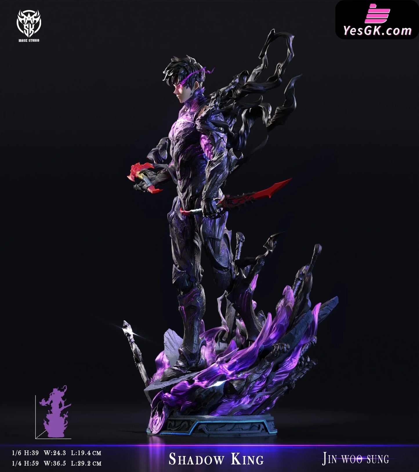 Solo Leveing Shadow King Sung Jin Woo Resin Statue - Mask Studio [Pre-Order] Others