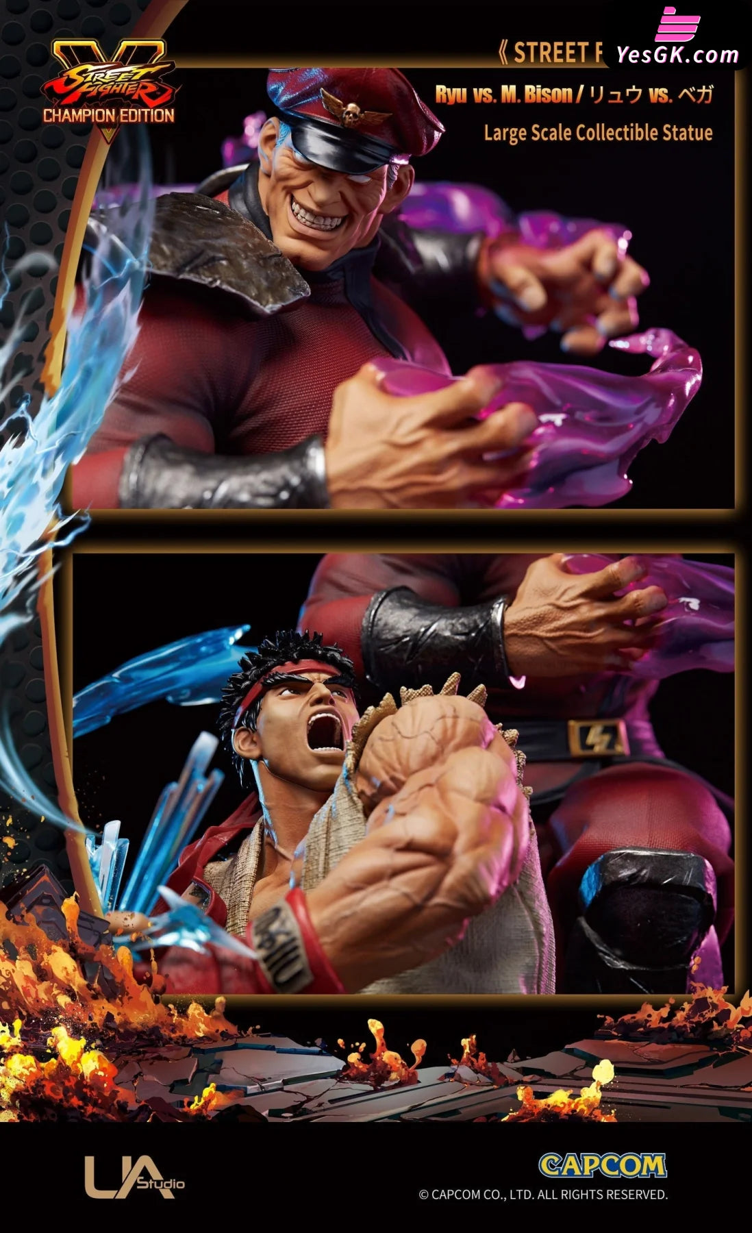 Street Fighter V Ryu Vs M.bison (Licensed) Resin Statue - Unique Art [Pre-Order]