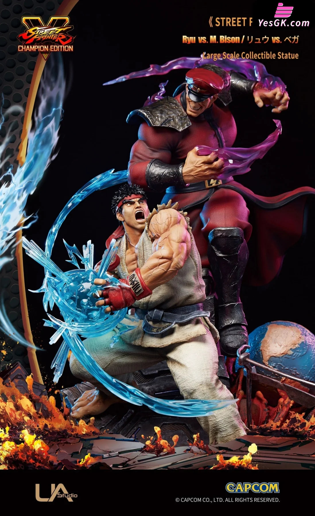 Street Fighter V Ryu Vs M.bison (Licensed) Resin Statue - Unique Art [Pre-Order]