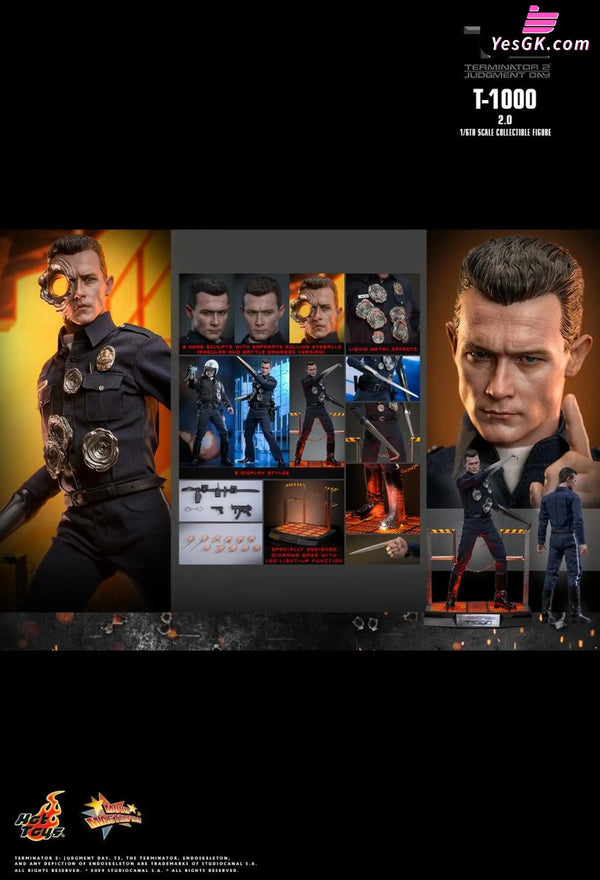 Terminator 2: Judgment Day T-1000 (2.0) 1/6Th Scale Collectible Figure Mms774 - Hottoys Studio