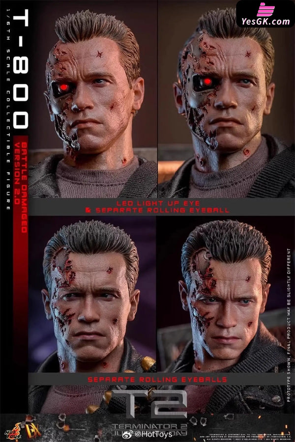 The Terminator Dx46 2 Judgment Day T-800 Battle Damage Version 2.0 (Licensed) Figure - Hottoys