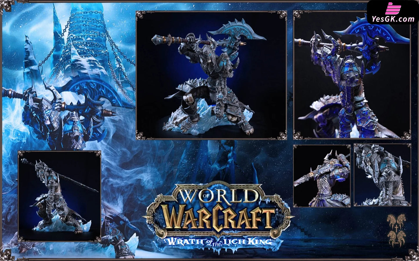 World Of Warcraft Knights The Ebon Blade 1St Shadow Necropolis Set Resin Statue - Four Horsemen