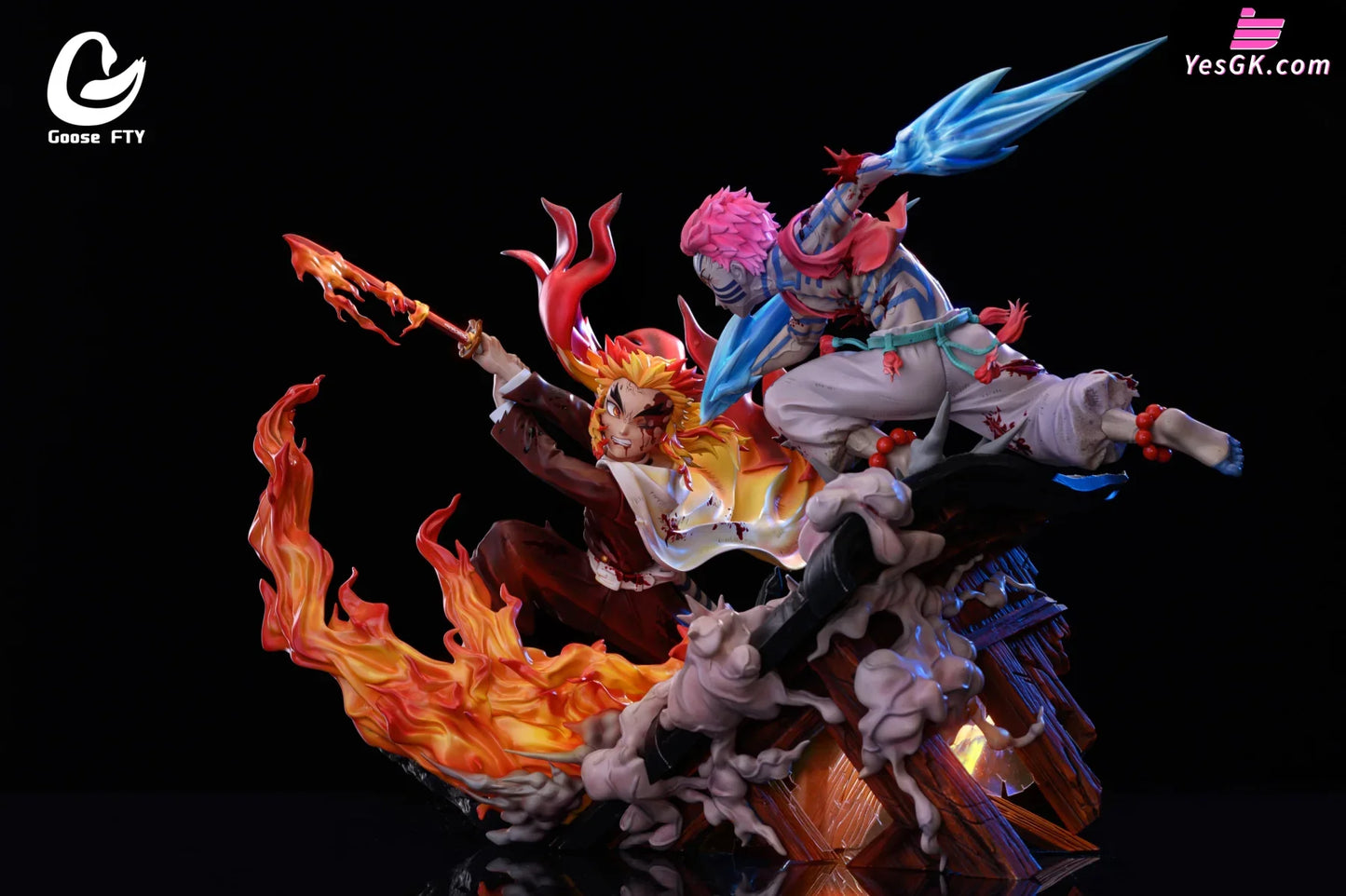 Demon Slayer - Kyojuro Rengoku vs Akaza with LED Resin Statue - Goose FTY [In Stock]